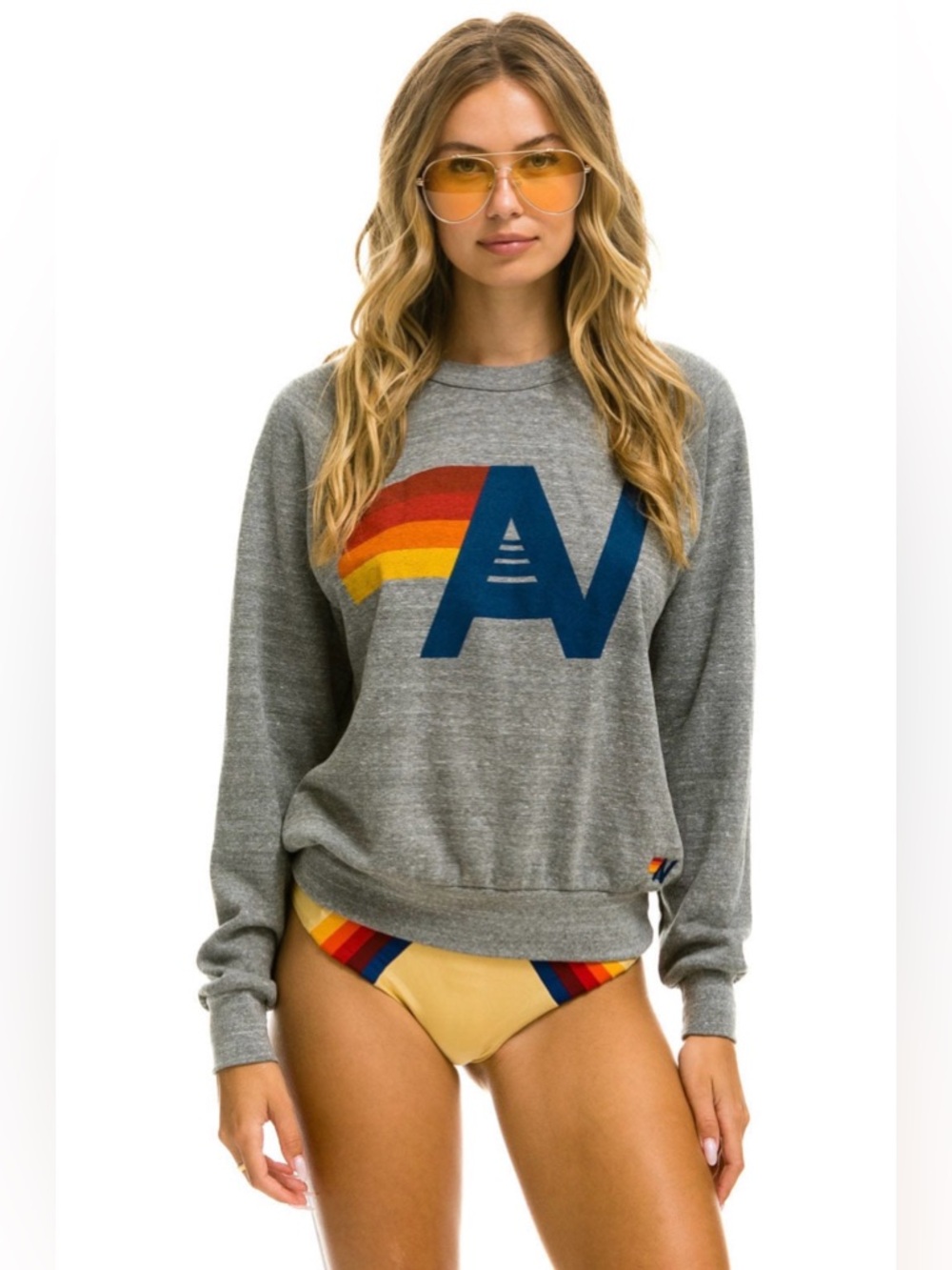 NWT - Aviator Nation - Logo Crew Sweatshirt - Heather